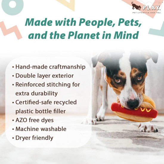 P.L.A.Y American Classic Dog Plush and Squeaker Food Toy, Mutts Milkshake P.L.A.Y American Classic Dog Plush and Squeaker Food Toy, Mutts Milkshake