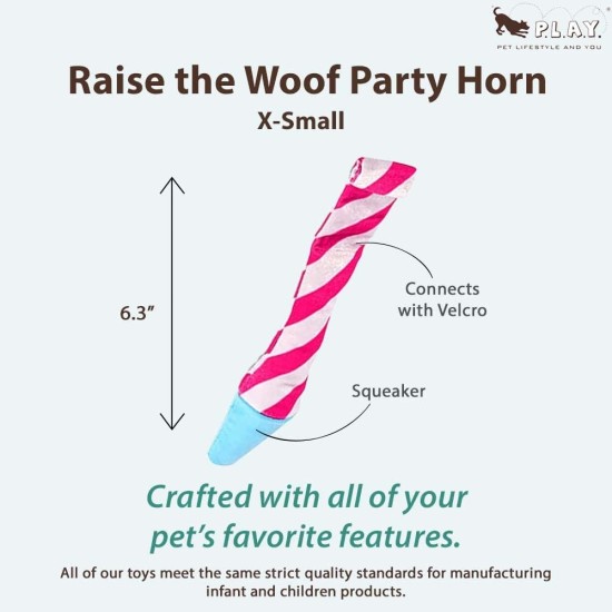 P.L.A.Y. Cute Plush Dog Toys - Birthday Party Themed Durable Squeaker Chew Toy, Great for Puppies P.L.A.Y. Cute Plush Dog Toys - Birthday Party Themed Durable Squeaker Chew Toy, Great for Puppies