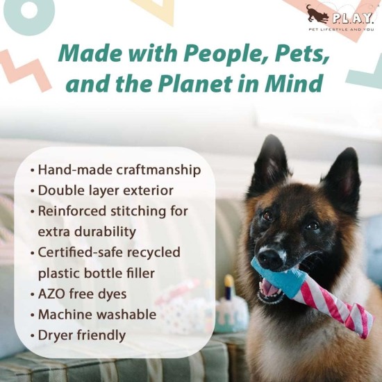 P.L.A.Y. Cute Plush Dog Toys - Birthday Party Themed Durable Squeaker Chew Toy, Great for Puppies P.L.A.Y. Cute Plush Dog Toys - Birthday Party Themed Durable Squeaker Chew Toy, Great for Puppies