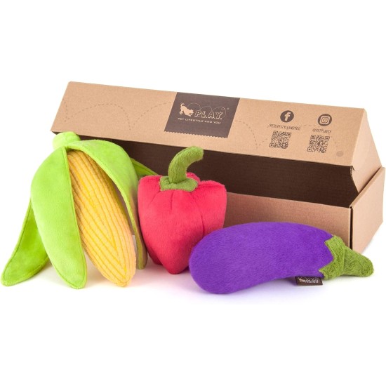 P.L.A.Y. PET Lifestyle and You P.L.A.Y. Plush Toy with Squeaky Farm Fresh Aubergine P.L.A.Y. PET Lifestyle and You P.L.A.Y. Plush Toy with Squeaky Farm Fresh Aubergine