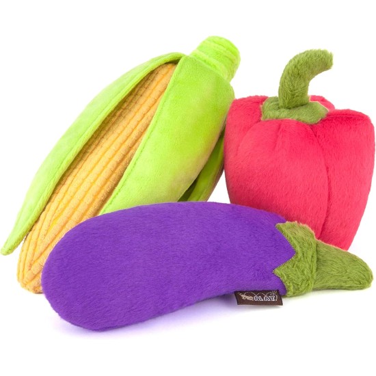 P.L.A.Y. PET Lifestyle and You P.L.A.Y. Plush Toy with Squeaky Farm Fresh Aubergine P.L.A.Y. PET Lifestyle and You P.L.A.Y. Plush Toy with Squeaky Farm Fresh Aubergine