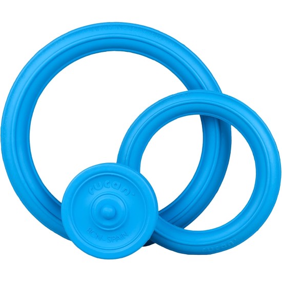 Pack Sky Rings Medium | Set of Toys for Dogs | Disc and Multifunctional Rings | Flavored Natural Rubber | Active and Healthy Play | Ideal for Medium and Small Breeds Pack Sky Rings Medium | Set of Toys for Dogs | Disc and Multifunctional Rings | Flavored Natural Rubber | Active and Healthy Play | Ideal for Medium and Small Breeds