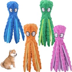Pack of 4 Squeaky Dog Toys, Octopus Plush Dog Toy, Interactive Dog Toy, Bite Resistant Sonic Dog Toy for Small, Medium and Large Dogs Pack of 4 Squeaky Dog Toys, Octopus Plush Dog Toy, Interactive Dog Toy, Bite Resistant Sonic Dog Toy for Small, Medium and Large Dogs