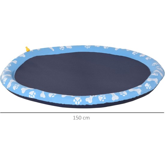 PawHut 150 cm Splash Sprinkler Pad for Dogs Spritz Water Feature Mat Water Sprinkler Non-Slip Outdoor Plastic Blue PawHut 150 cm Splash Sprinkler Pad for Dogs Spritz Water Feature Mat Water Sprinkler Non-Slip Outdoor Plastic Blue