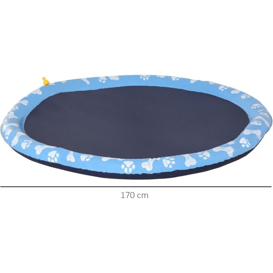 PawHut 150 cm Splash Sprinkler Pad for Dogs Spritz Water Feature Mat Water Sprinkler Non-Slip Outdoor Plastic Blue PawHut 150 cm Splash Sprinkler Pad for Dogs Spritz Water Feature Mat Water Sprinkler Non-Slip Outdoor Plastic Blue