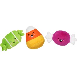 Pearhead Halloween Candy Dog Toy, Set of 3, Plush Dog Toy, Squeaky Dog Toy, Holiday Pet Toy, Must Have Pet Accessories for Pet Owners