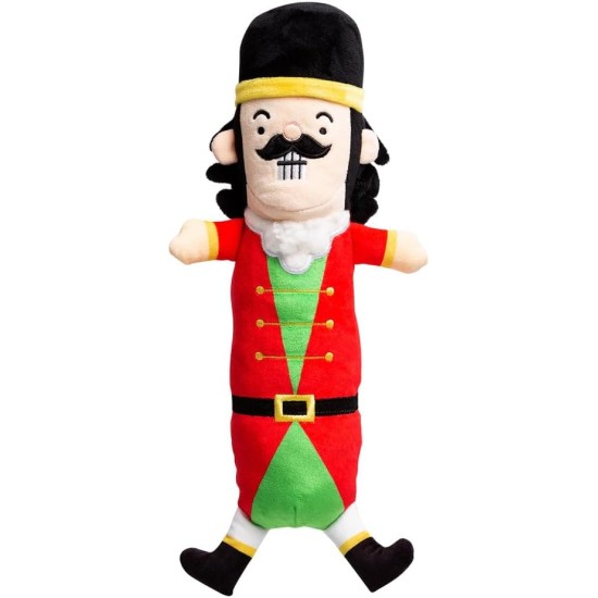 Pearhead Holiday Nutcracker Dog Toy, Fabric Dog Plush Toy, Squeaker Pet Toy, Christmas Dog Toy, Pet Owner Gift, Novelty Pet Toy