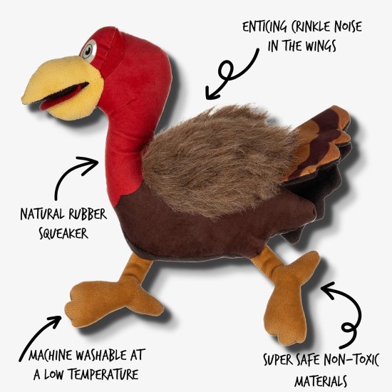 PetLove Hunt & Squeak Turkey, Multi Textured, Fetch & Fetch Plush, Dog & Puppy Toy with Hidden Squeaker and Crinkle Paper PetLove Hunt & Squeak Turkey, Multi Textured, Fetch & Fetch Plush, Dog & Puppy Toy with Hidden Squeaker and Crinkle Paper