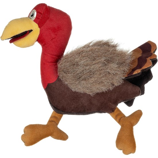 PetLove Hunt & Squeak Turkey, Multi Textured, Fetch & Fetch Plush, Dog & Puppy Toy with Hidden Squeaker and Crinkle Paper