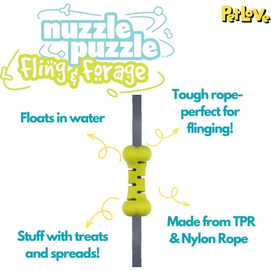 PetLove Nuzzle Puzzle Fling N Food Bone Interactive Dual Textured Enrichment Foraging Dog Treats Toy Fetch & Fetch Toy Fill with Treats, Paste and Food PetLove Nuzzle Puzzle Fling N Food Bone Interactive Dual Textured Enrichment Foraging Dog Treats Toy Fetch & Fetch Toy Fill with Treats, Paste and Food