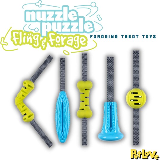 PetLove Nuzzle Puzzle Fling N Food Bone Interactive Dual Textured Enrichment Foraging Dog Treats Toy Fetch & Fetch Toy Fill with Treats, Paste and Food PetLove Nuzzle Puzzle Fling N Food Bone Interactive Dual Textured Enrichment Foraging Dog Treats Toy Fetch & Fetch Toy Fill with Treats, Paste and Food