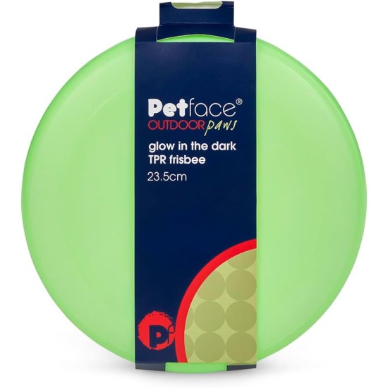 Petface Outdoor Paws Glow in the Dark Silicone Frisbee Dog Toy, 17.5 cm (Pack of 1) Petface Outdoor Paws Glow in the Dark Silicone Frisbee Dog Toy, 17.5 cm (Pack of 1)