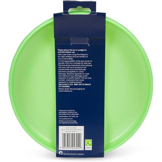Petface Outdoor Paws Glow in the Dark Silicone Frisbee Dog Toy, 17.5 cm (Pack of 1) Petface Outdoor Paws Glow in the Dark Silicone Frisbee Dog Toy, 17.5 cm (Pack of 1)