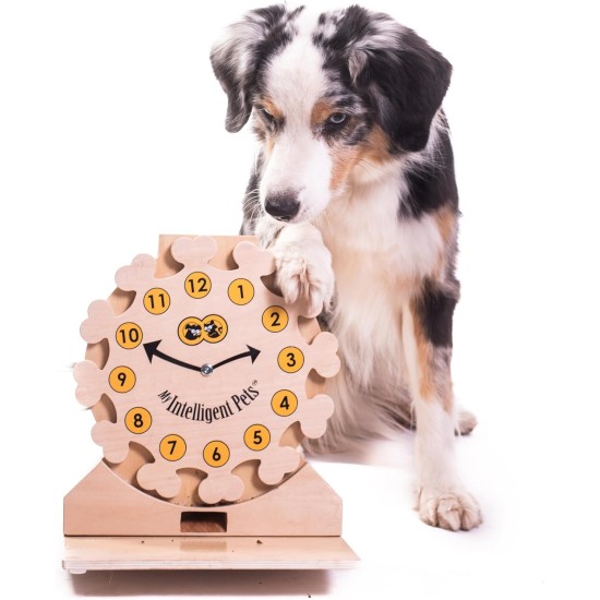 Pet's Clock - My Intelligent Dogs Interaktives Hunde- und Katzenspielzeug aus Holz Pet's Clock - My Intelligent Dogs Interaktives Hunde- und Katzenspielzeug aus Holz