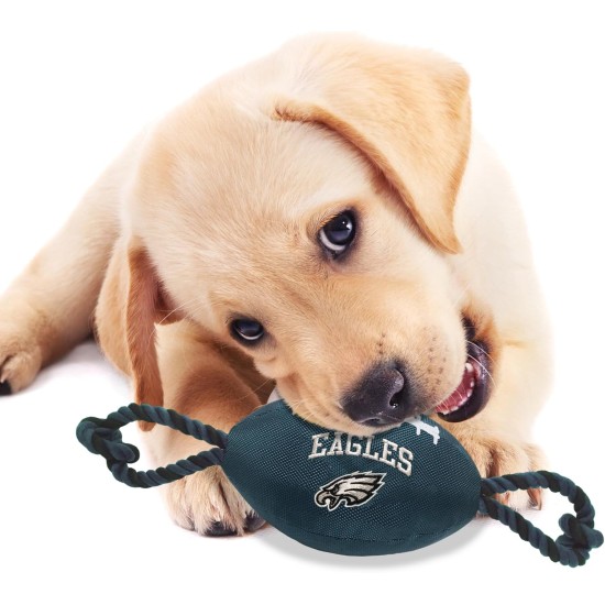Pets First NFL PHILADELPHIA EAGLES Nylon Football Dog Toy with inner SQUEAKER & Pull Ropes PET SPORTS TOY Pets First NFL PHILADELPHIA EAGLES Nylon Football Dog Toy with inner SQUEAKER & Pull Ropes PET SPORTS TOY