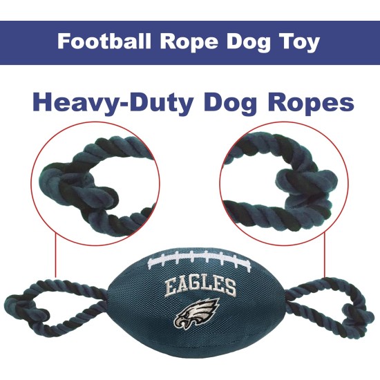 Pets First NFL PHILADELPHIA EAGLES Nylon Football Dog Toy with inner SQUEAKER & Pull Ropes PET SPORTS TOY Pets First NFL PHILADELPHIA EAGLES Nylon Football Dog Toy with inner SQUEAKER & Pull Ropes PET SPORTS TOY