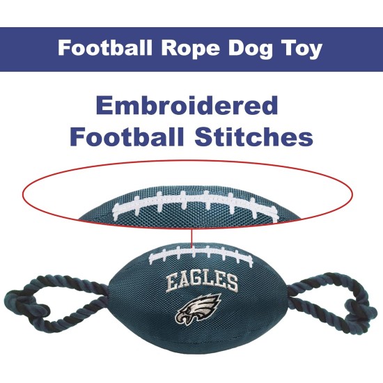 Pets First NFL PHILADELPHIA EAGLES Nylon Football Dog Toy with inner SQUEAKER & Pull Ropes PET SPORTS TOY Pets First NFL PHILADELPHIA EAGLES Nylon Football Dog Toy with inner SQUEAKER & Pull Ropes PET SPORTS TOY