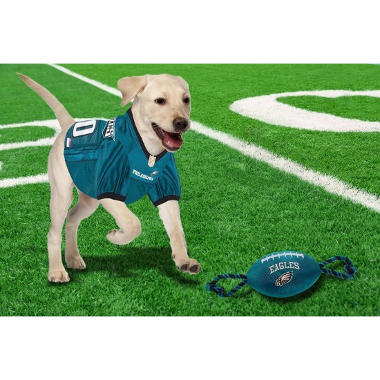 Pets First NFL PHILADELPHIA EAGLES Nylon Football Dog Toy with inner SQUEAKER & Pull Ropes PET SPORTS TOY Pets First NFL PHILADELPHIA EAGLES Nylon Football Dog Toy with inner SQUEAKER & Pull Ropes PET SPORTS TOY