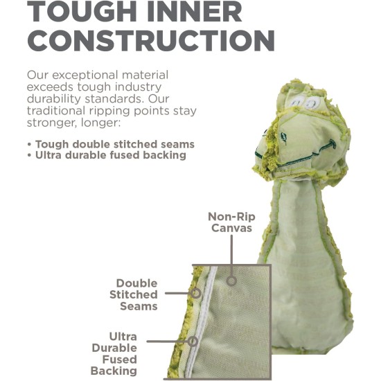 Petstages 69496M Thunda Tugga Leggy - Plush Dog Toy - Crocodile - Squeaker - One Size, Grey, 1 Piece Petstages 69496M Thunda Tugga Leggy - Plush Dog Toy - Crocodile - Squeaker - One Size, Grey, 1 Piece