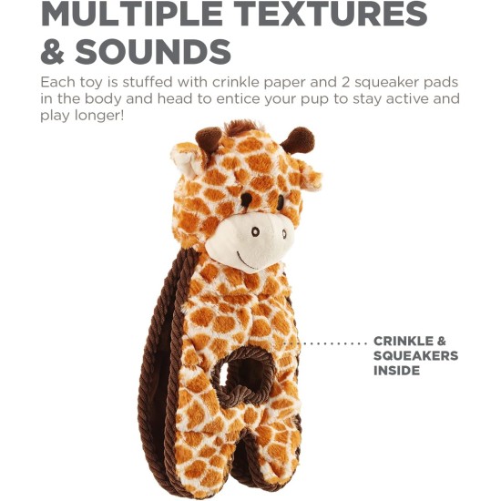 Petstages 69496M Thunda Tugga Leggy - Plush Dog Toy - Crocodile - Squeaker - One Size, Grey, 1 Piece Petstages 69496M Thunda Tugga Leggy - Plush Dog Toy - Crocodile - Squeaker - One Size, Grey, 1 Piece