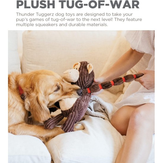 Petstages 69496M Thunda Tugga Leggy - Plush Dog Toy - Crocodile - Squeaker - One Size, Grey, 1 Piece Petstages 69496M Thunda Tugga Leggy - Plush Dog Toy - Crocodile - Squeaker - One Size, Grey, 1 Piece
