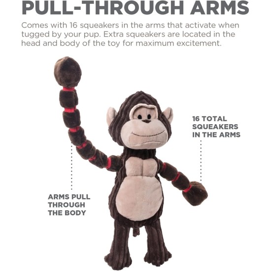 Petstages 69496M Thunda Tugga Leggy - Plush Dog Toy - Crocodile - Squeaker - One Size, Grey, 1 Piece Petstages 69496M Thunda Tugga Leggy - Plush Dog Toy - Crocodile - Squeaker - One Size, Grey, 1 Piece
