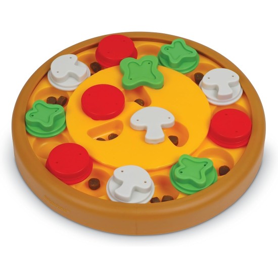 Pizza Party Treat Puzzle for Dogs, Interactive Toy for Dogs, Non-Slip Treat Dispenser, Dog Toy for Mental Stimulation and Slow Feeding, 1 Piece Pizza Party Treat Puzzle for Dogs, Interactive Toy for Dogs, Non-Slip Treat Dispenser, Dog Toy for Mental Stimulation and Slow Feeding, 1 Piece