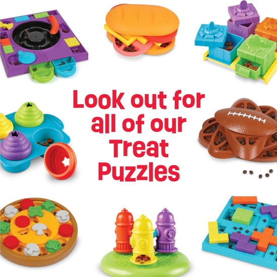 Pizza Party Treat Puzzle for Dogs, Interactive Toy for Dogs, Non-Slip Treat Dispenser, Dog Toy for Mental Stimulation and Slow Feeding, 1 Piece Pizza Party Treat Puzzle for Dogs, Interactive Toy for Dogs, Non-Slip Treat Dispenser, Dog Toy for Mental Stimulation and Slow Feeding, 1 Piece