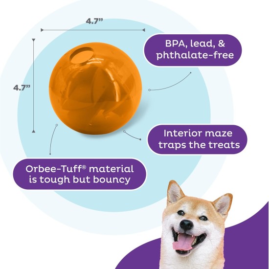 Planet Dog Orbee-Tuff Labyrinth Dog Toy, Interactive Treat Dispenser, Orange Planet Dog Orbee-Tuff Labyrinth Dog Toy, Interactive Treat Dispenser, Orange