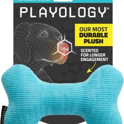 Playology Dog Toy Plush Bone with Squeaky Bone, Dog Cuddly Toy, Squeaky Toy for Medium Dogs - Appealing Natural Peanut Butter Fragrance - Chew, Throw, Fetch Playology Dog Toy Plush Bone with Squeaky Bone, Dog Cuddly Toy, Squeaky Toy for Medium Dogs - Appealing Natural Peanut Butter Fragrance - Chew, Throw, Fetch