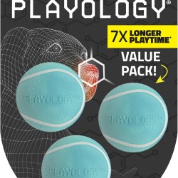 Playology Squeaky Chew Ball for Dogs, Appealing Natural Peanut Butter Scent Toy for Small Dogs up to 25 lbs, Pack of 3, Squeak, Fetch and Play Playology Squeaky Chew Ball for Dogs, Appealing Natural Peanut Butter Scent Toy for Small Dogs up to 25 lbs, Pack of 3, Squeak, Fetch and Play