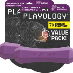 Playology Squeaky Dog Toy, Fetch Stick, Durable Rubber Toy for Interactive Play, Bacon Scent, Fetch Stick for Medium Dogs, Floating Dog Toy Made of Non-Toxic Playology Squeaky Dog Toy, Fetch Stick, Durable Rubber Toy for Interactive Play, Bacon Scent, Fetch Stick for Medium Dogs, Floating Dog Toy Made of Non-Toxic