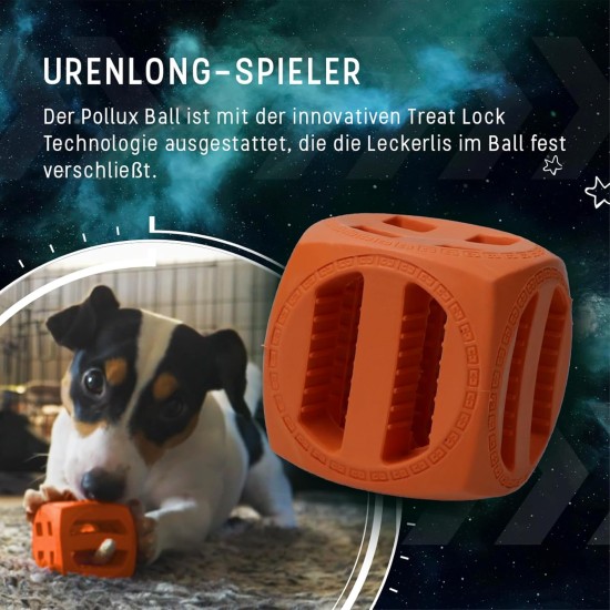 Pollux - Treat Hideaway - Dog Toy - Intelligence Toy - Cube - Rubber - 5.5 x 5.5 cm - Orange Pollux - Treat Hideaway - Dog Toy - Intelligence Toy - Cube - Rubber - 5.5 x 5.5 cm - Orange