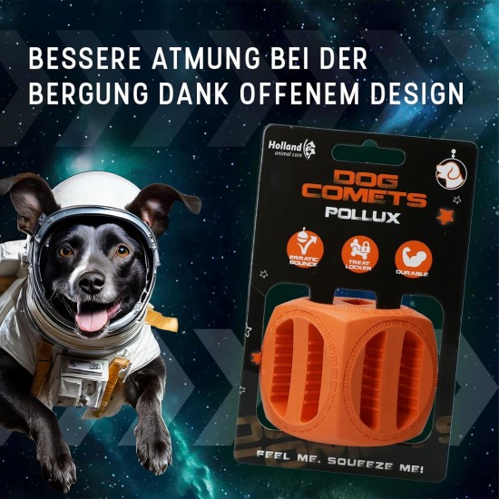 Pollux - Treat Hideaway - Dog Toy - Intelligence Toy - Cube - Rubber - 5.5 x 5.5 cm - Orange Pollux - Treat Hideaway - Dog Toy - Intelligence Toy - Cube - Rubber - 5.5 x 5.5 cm - Orange