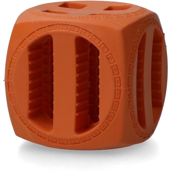 Pollux - Treat Hideaway - Dog Toy - Intelligence Toy - Cube - Rubber - 5.5 x 5.5 cm - Orange Pollux - Treat Hideaway - Dog Toy - Intelligence Toy - Cube - Rubber - 5.5 x 5.5 cm - Orange