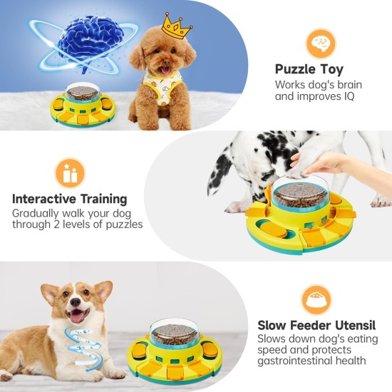 Potaroma Dog Puzzle Toy, 2 Levels, Slow Feeder, Dog Food Treat Feeder Toy for IQ Training, Dog Entertainment Toys for All Breeds, 4.2 Inch Height Potaroma Dog Puzzle Toy, 2 Levels, Slow Feeder, Dog Food Treat Feeder Toy for IQ Training, Dog Entertainment Toys for All Breeds, 4.2 Inch Height