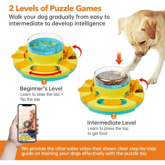 Potaroma Dog Puzzle Toy, 2 Levels, Slow Feeder, Dog Food Treat Feeder Toy for IQ Training, Dog Entertainment Toys for All Breeds, 4.2 Inch Height Potaroma Dog Puzzle Toy, 2 Levels, Slow Feeder, Dog Food Treat Feeder Toy for IQ Training, Dog Entertainment Toys for All Breeds, 4.2 Inch Height