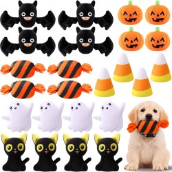 PullCrease Quietschspielzeug für Halloween, Kürbis, Plüschtiere für Welpen, interaktives Zahnen, Kauen für kleine, mittelgroße und große Haustiere, Halloween-Kostüm-Zubehör, 24 Stück PullCrease Quietschspielzeug für Halloween, Kürbis, Plüschtiere für Welpen, interaktives Zahnen, Kauen für kleine, mittelgroße und große Haustiere, Halloween-Kostüm-Zubehör, 24 Stück