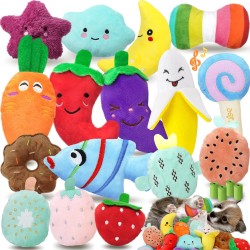 QTwoof Charming Chorus Squeaky Toy Set, 4 Pockets, Plush Puppy Toys with Cute Characters for Small Dogs, Interactive Squeaky Toys for Fun and Teeth Cleaning, 20 Pieces QTwoof Charming Chorus Squeaky Toy Set, 4 Pockets, Plush Puppy Toys with Cute Characters for Small Dogs, Interactive Squeaky Toys for Fun and Teeth Cleaning, 20 Pieces