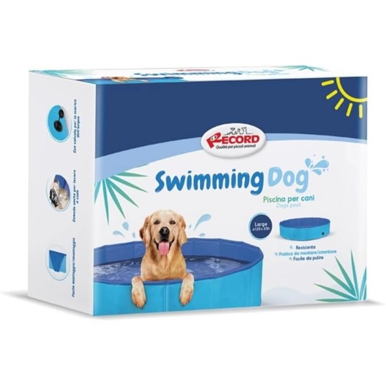 Record Dog Pool - PVC Material - Dimensions: Diameter 120 x Height 30 cm - Blue - Play and Fun - Spacious, Stable and Durable - Equipped with Valve for Emptying Record Dog Pool - PVC Material - Dimensions: Diameter 120 x Height 30 cm - Blue - Play and Fun - Spacious, Stable and Durable - Equipped with Valve for Emptying