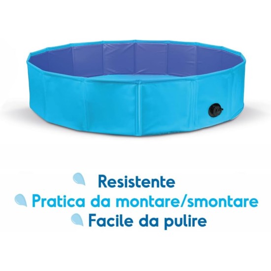 Record Dog Pool - PVC Material - Dimensions: Diameter 120 x Height 30 cm - Blue - Play and Fun - Spacious, Stable and Durable - Equipped with Valve for Emptying Record Dog Pool - PVC Material - Dimensions: Diameter 120 x Height 30 cm - Blue - Play and Fun - Spacious, Stable and Durable - Equipped with Valve for Emptying
