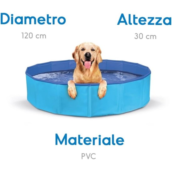 Record Dog Pool - PVC Material - Dimensions: Diameter 120 x Height 30 cm - Blue - Play and Fun - Spacious, Stable and Durable - Equipped with Valve for Emptying Record Dog Pool - PVC Material - Dimensions: Diameter 120 x Height 30 cm - Blue - Play and Fun - Spacious, Stable and Durable - Equipped with Valve for Emptying