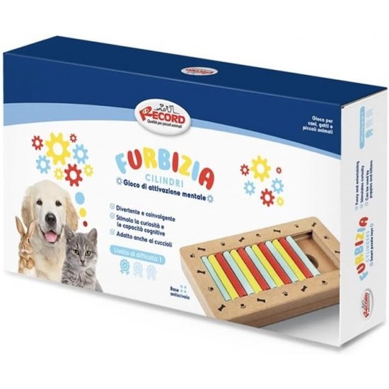 Record Paw Game for Dogs, Difficulty Level 3, Light Walnut Puzzle with Non-Slip Base, Size 24 x 24 x 2.5 cm Record Paw Game for Dogs, Difficulty Level 3, Light Walnut Puzzle with Non-Slip Base, Size 24 x 24 x 2.5 cm