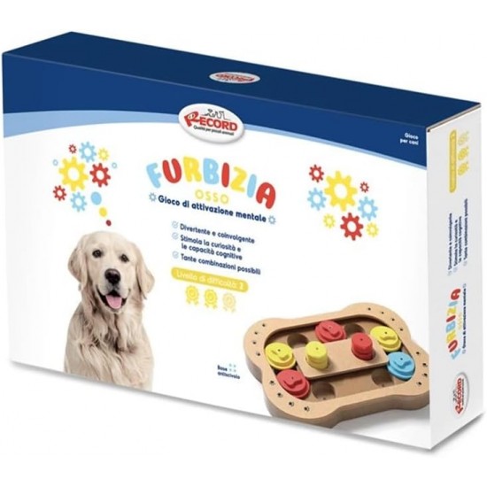 Record Paw Game for Dogs, Difficulty Level 3, Light Walnut Puzzle with Non-Slip Base, Size 24 x 24 x 2.5 cm Record Paw Game for Dogs, Difficulty Level 3, Light Walnut Puzzle with Non-Slip Base, Size 24 x 24 x 2.5 cm