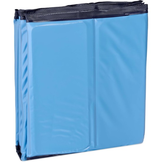Relaxdays Dog Pool, H x D: 30 x 120 cm, Foldable, with Drain Valve, Dog Paddling Pool for Cooling, PVC & MDF, Blue Relaxdays Dog Pool, H x D: 30 x 120 cm, Foldable, with Drain Valve, Dog Paddling Pool for Cooling, PVC & MDF, Blue