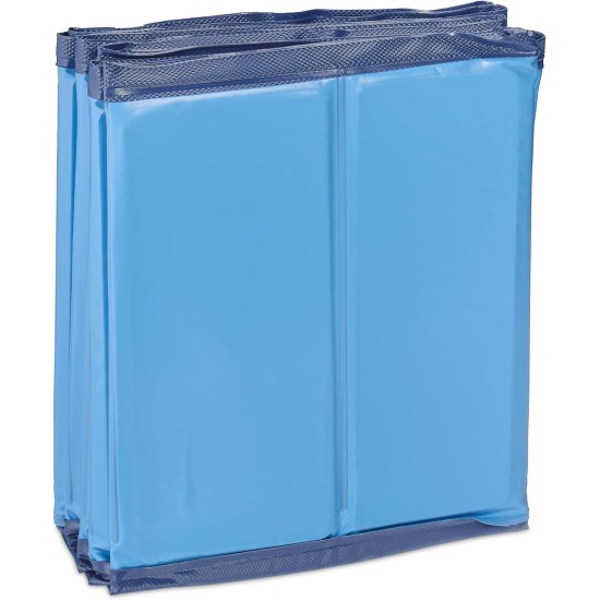 Relaxdays Dog Pool, H x D: 30 x 160 cm, Foldable, with Drain Valve, Dog Paddling Pool for Cooling, PVC & MDF, Blue Relaxdays Dog Pool, H x D: 30 x 160 cm, Foldable, with Drain Valve, Dog Paddling Pool for Cooling, PVC & MDF, Blue