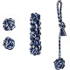 Relaxdays Dog Toy Set, 4 Pieces, Knot & Cord, Small & Medium Dogs, Teething Toy, Cotton, Multi-Colour