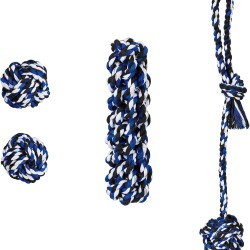 Relaxdays Dog Toy Set, 4 Pieces, Knot & Cord, Small & Medium Dogs, Teething Toy, Cotton, Multi-Colour Relaxdays Dog Toy Set, 4 Pieces, Knot & Cord, Small & Medium Dogs, Teething Toy, Cotton, Multi-Colour