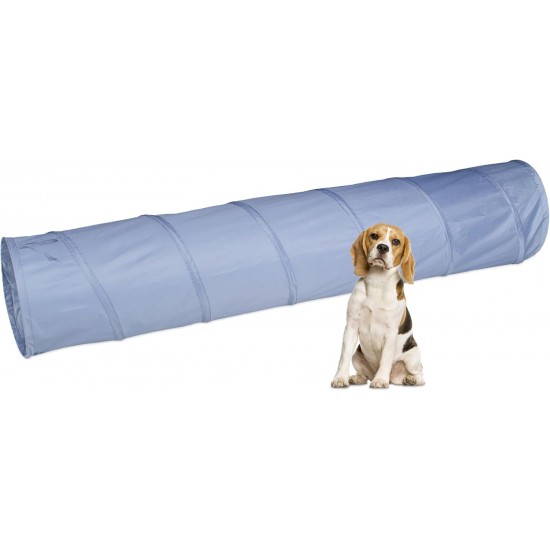 Relaxdays Dog Tunnel, Play Tunnel for Active Dogs, Dog Training, 200 cm Long, Diameter 40 cm, Foldable Agility Tunnel, Grey Relaxdays Dog Tunnel, Play Tunnel for Active Dogs, Dog Training, 200 cm Long, Diameter 40 cm, Foldable Agility Tunnel, Grey