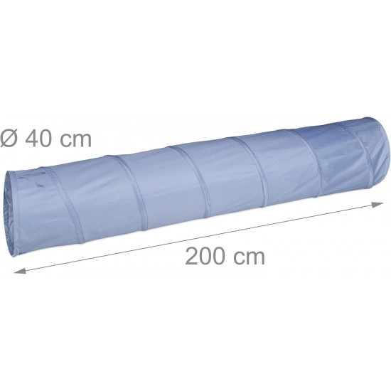 Relaxdays Dog Tunnel, Play Tunnel for Active Dogs, Dog Training, 200 cm Long, Diameter 40 cm, Foldable Agility Tunnel, Grey Relaxdays Dog Tunnel, Play Tunnel for Active Dogs, Dog Training, 200 cm Long, Diameter 40 cm, Foldable Agility Tunnel, Grey